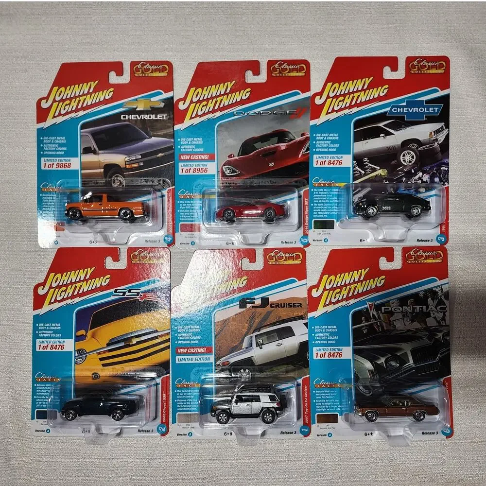 Johnny lightning diecast cars classic gold collection lot of 6 cars